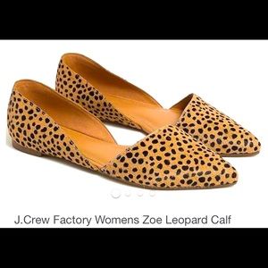 J. Crew Zoe Calf Hair Leopard Print Flat